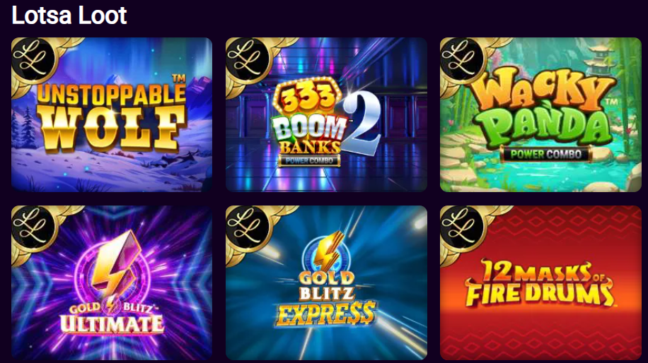 Lotsa Loot exclusive slots collection at Jackpot City